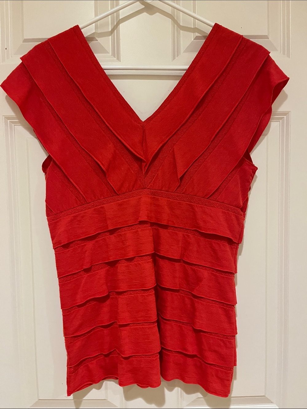 Max Edition Red Orange Ruffle Top - Picture 5 of 5